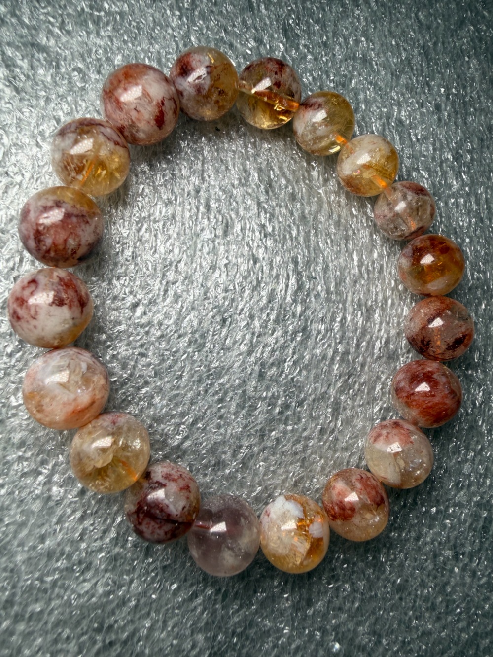 Beautiful 10MM Phantom Citrine Natural Crystal Bracelet